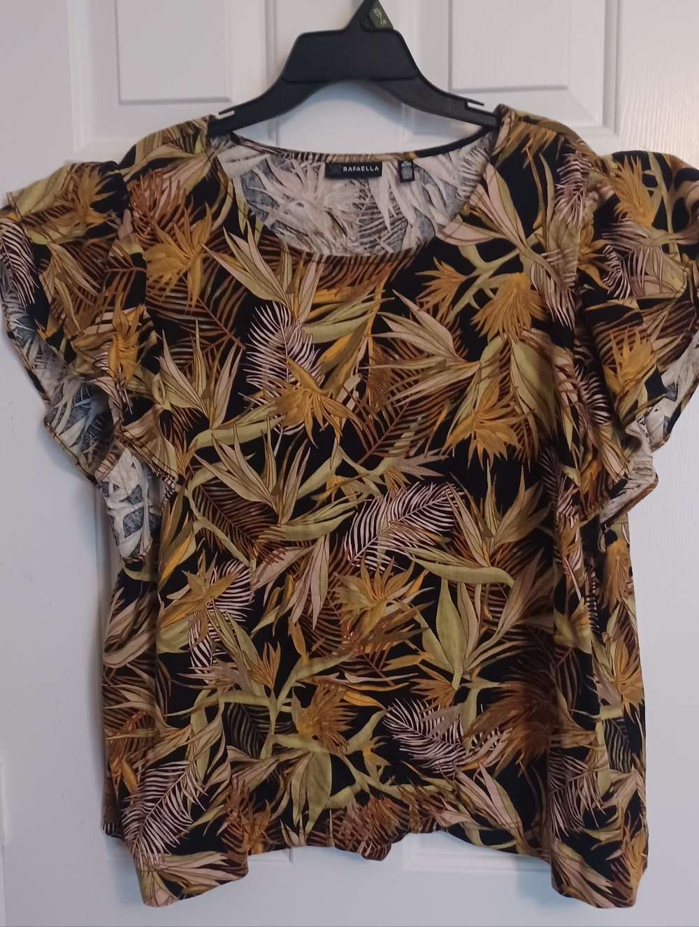 Rafaella Flutter Sleeve Blouse Sz 2X